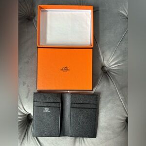 BRAND NEW HERMES Black Card Wallet